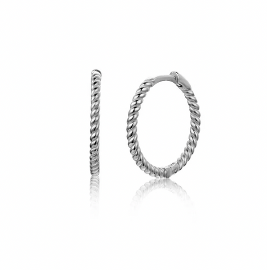 Aros Cordón Fino Plata 13mm - (Plata de Ley 925)