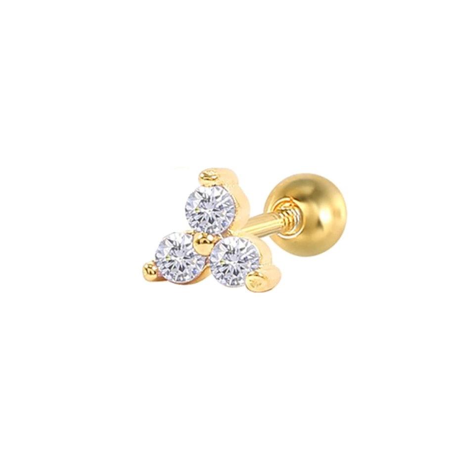 Mini pendientes Trébol Blancos - (Plata de Ley 925) - Mimiló