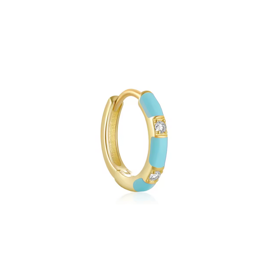 Aros New Bombay Turquesa - (Plata de Ley 925)
