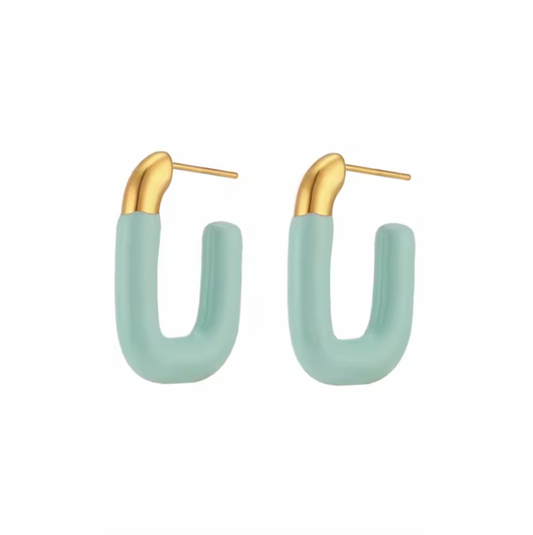 Pendientes New Berta Azul - (Acero Quirúrgico Waterproof)