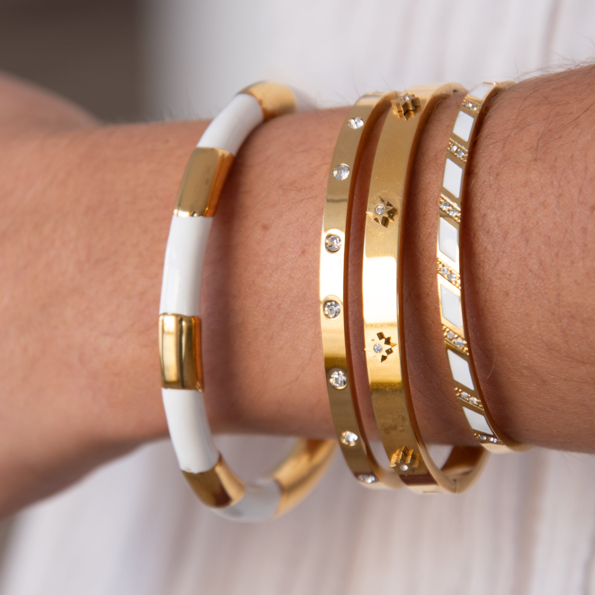 Pulsera Mónaco Blanca - Acero Quirúrgico Waterproof - Mimiló