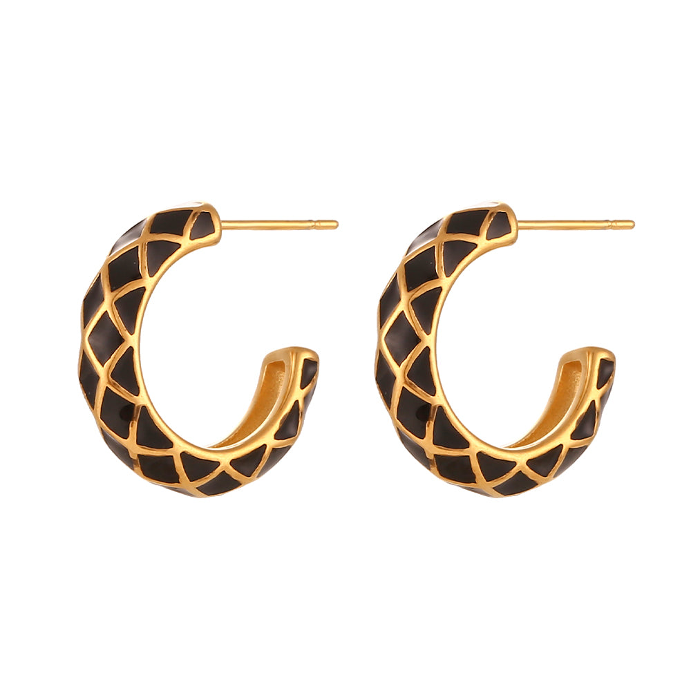 Pendientes Verona Negros - (Acero Quirúrgico Waterproof) - Mimiló