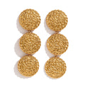 Pendientes Triple Oro - (Acero Quirúrgico Waterproof) - Mimiló