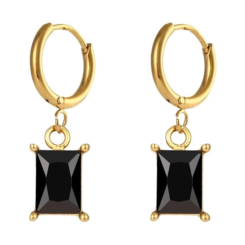 Pendientes Gran Pilar Negros - (Acero Quirúrgico Waterproof) - Mimiló
