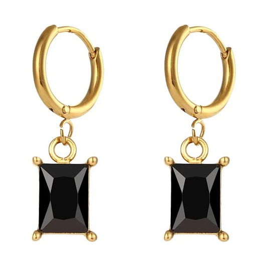 Pendientes Gran Pilar Negros - (Acero Quirúrgico Waterproof) - Mimiló