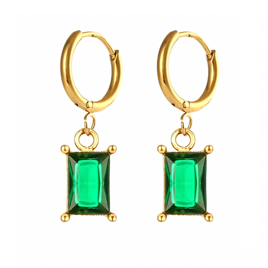 Pendientes Gran Pilar Verdes - (Acero Quirúrgico Waterproof) - Mimiló