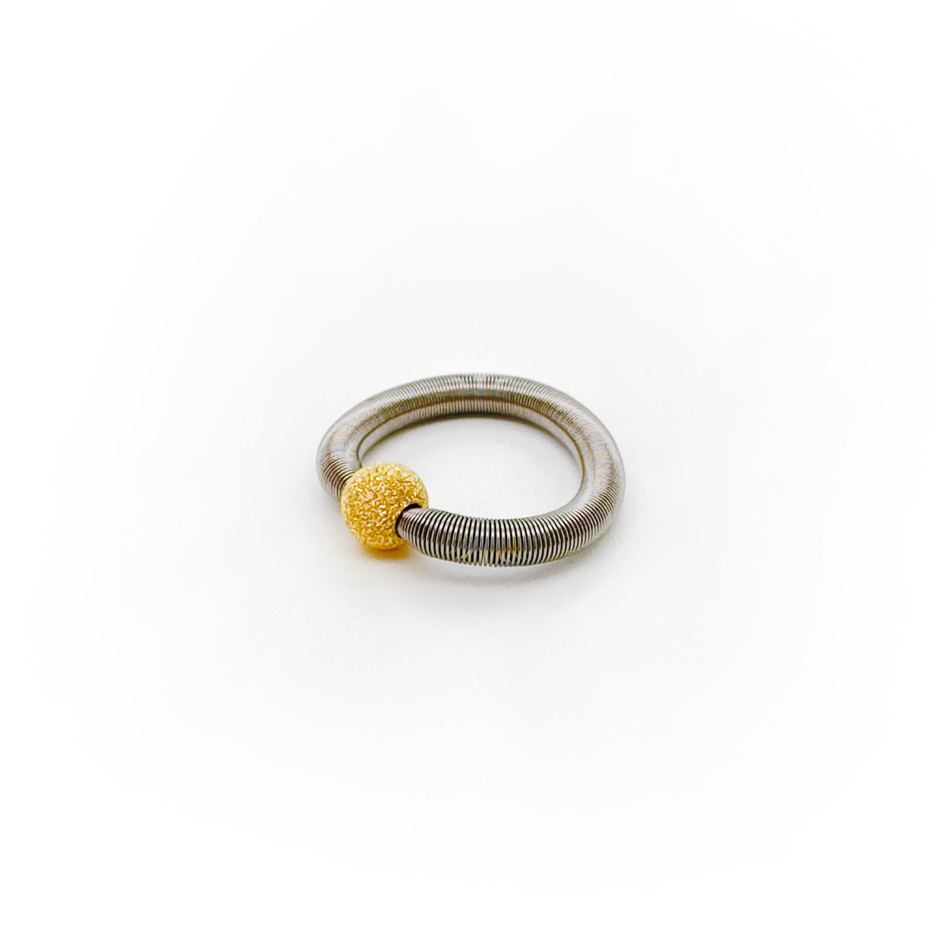 AniIlo Dominó Plata Diamantada Oro - Acero Quirúrgico - Mimiló