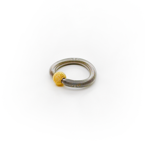 AniIlo Dominó Plata Diamantada Oro - Acero Quirúrgico - Mimiló