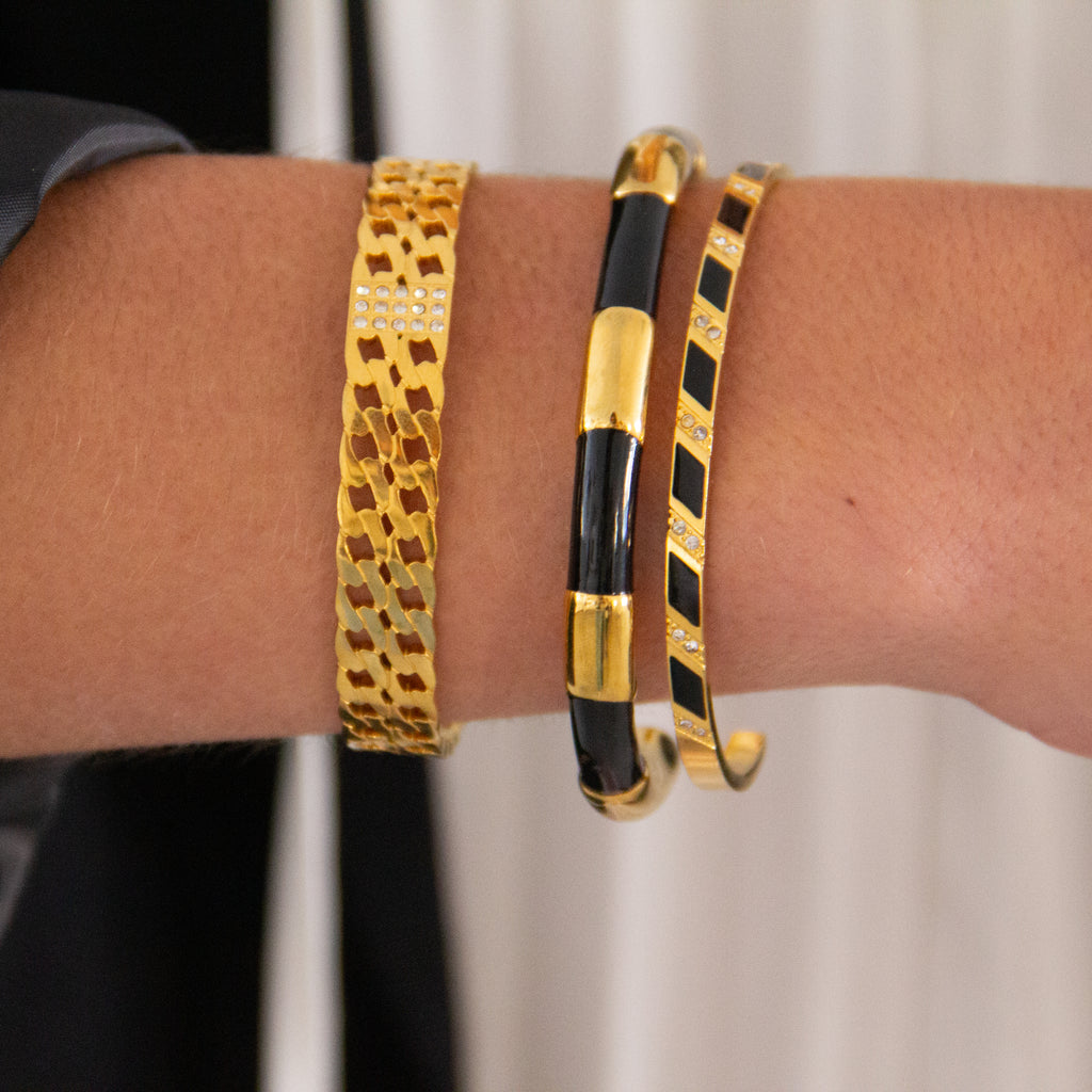 Pulsera Mónaco Negra - Acero Quirúrgico Waterproof - Mimiló