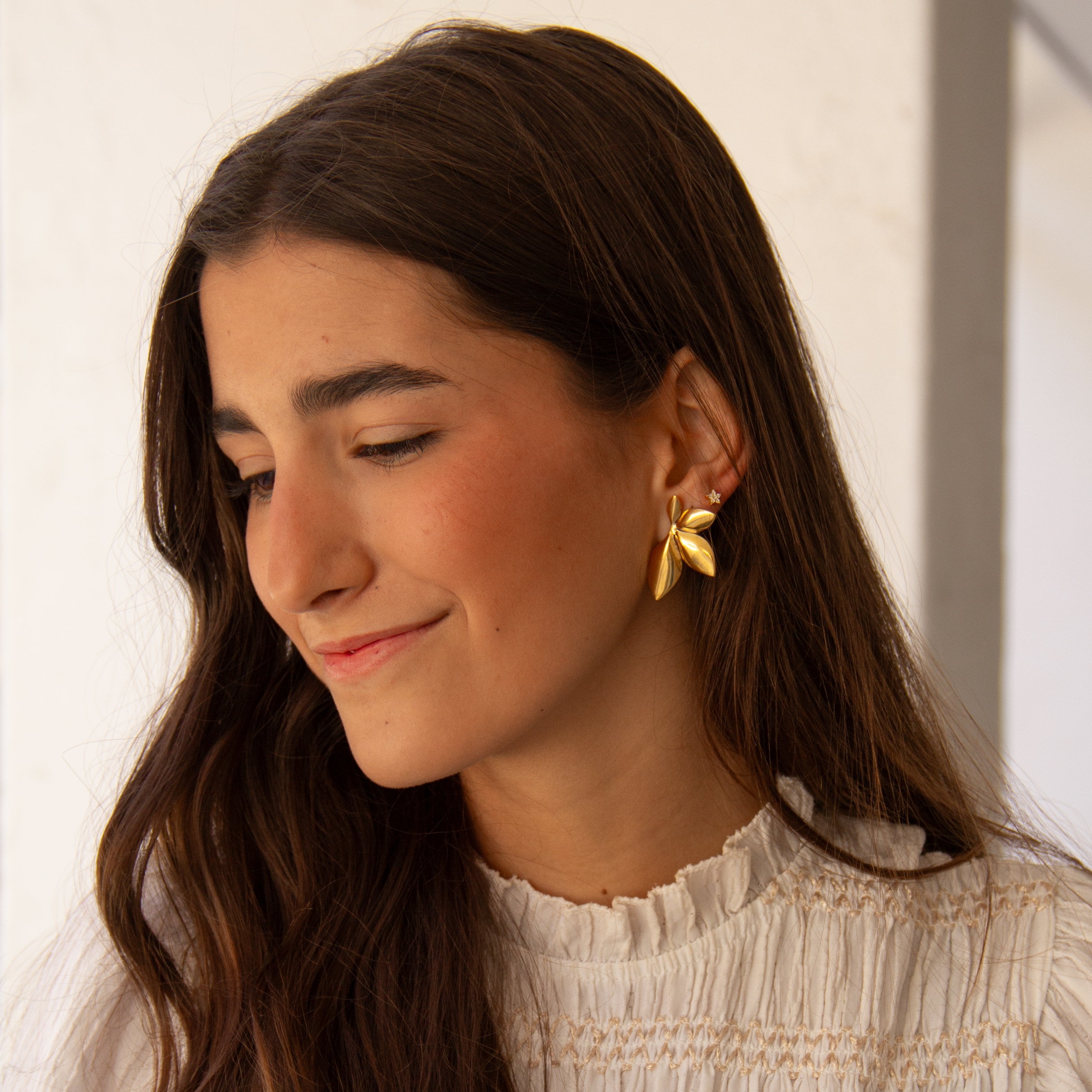 Pendientes Hojitas Oro - (Acero Quirúrgico Waterproof) - Mimiló