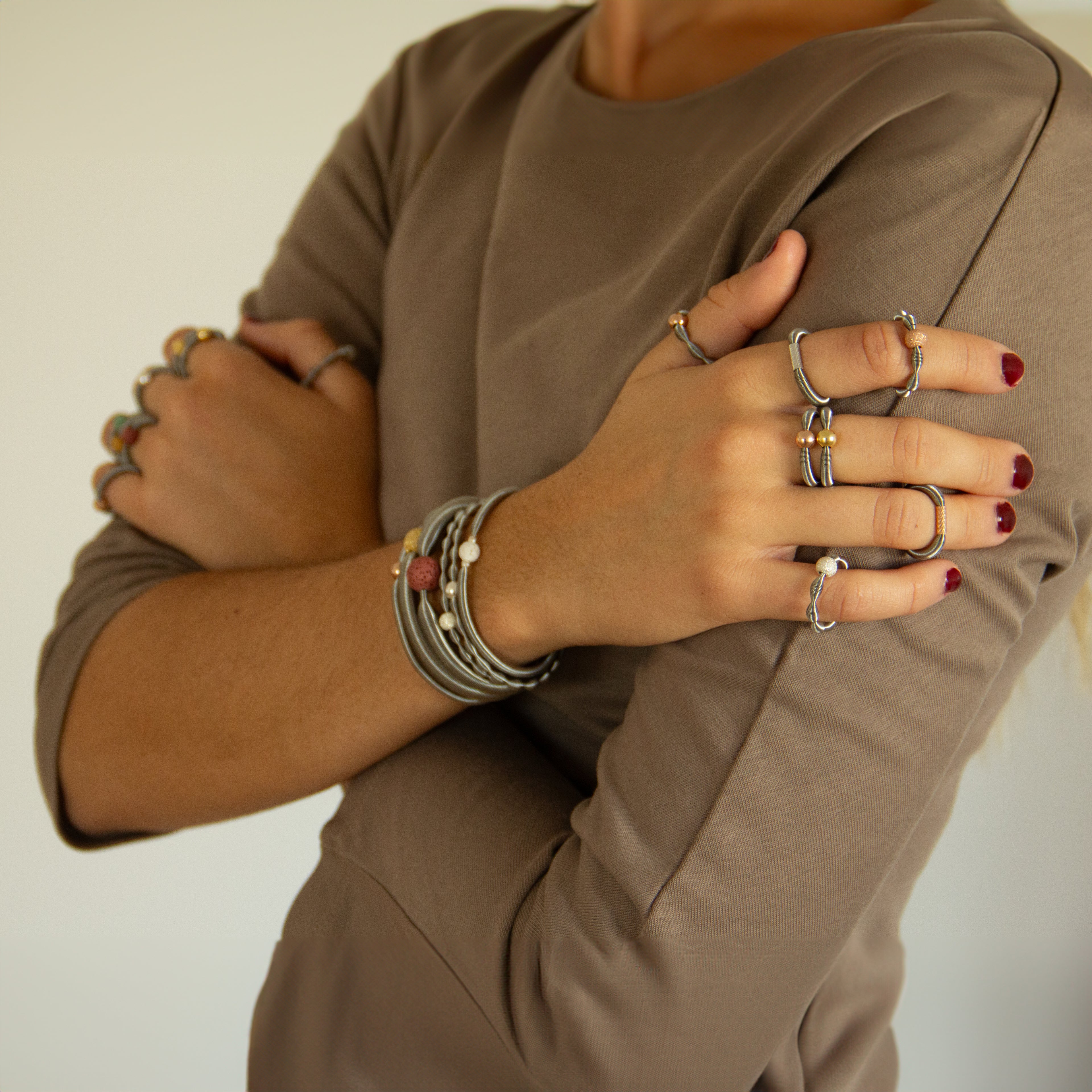 Pulsera Dominó Gruesa Plata Diamantada Oro Rosa 12mm - Acero Quirúrgico - Mimiló