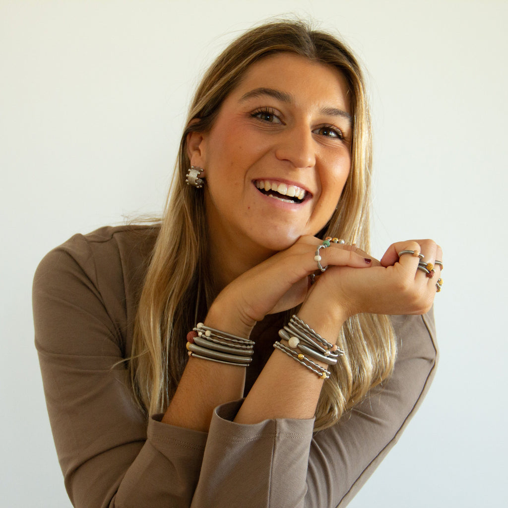 Pulsera Dominó Gruesa Plata Diamantada Oro Rosa 12mm - Acero Quirúrgico - Mimiló