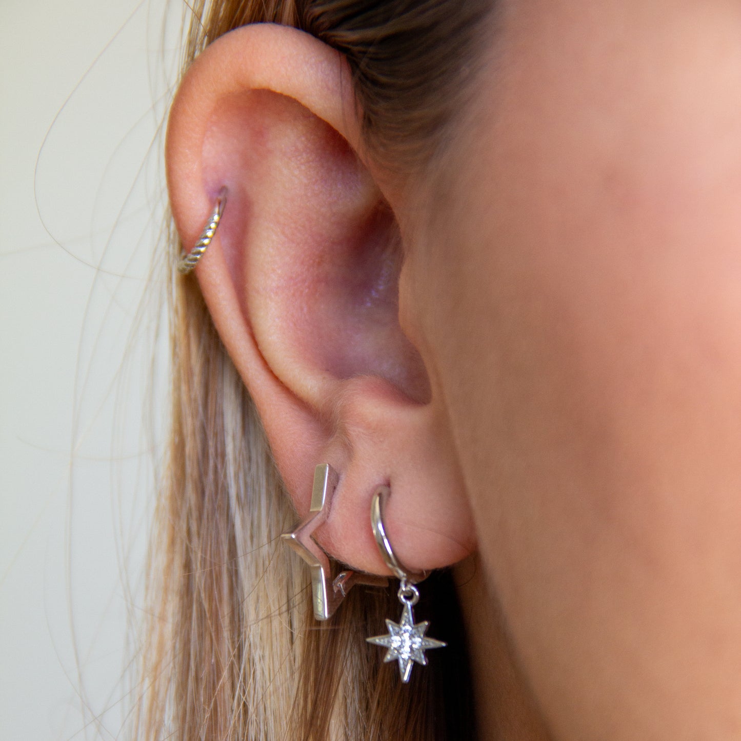 Aros Brilli Astros Plata - (Plata de Ley 925) - Mimiló