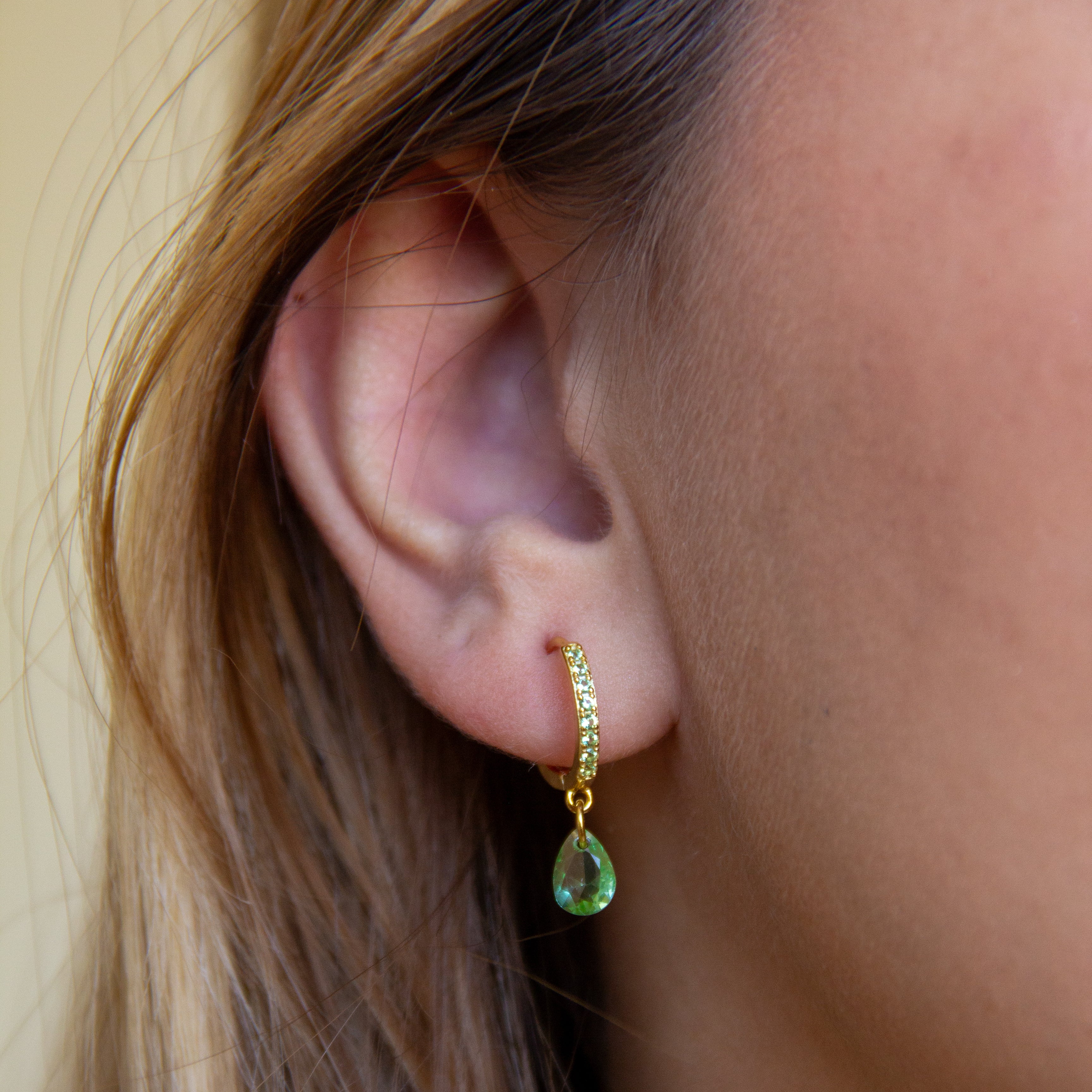 Aro Gran Gota Verde - (Plata de Ley 925) - Mimiló