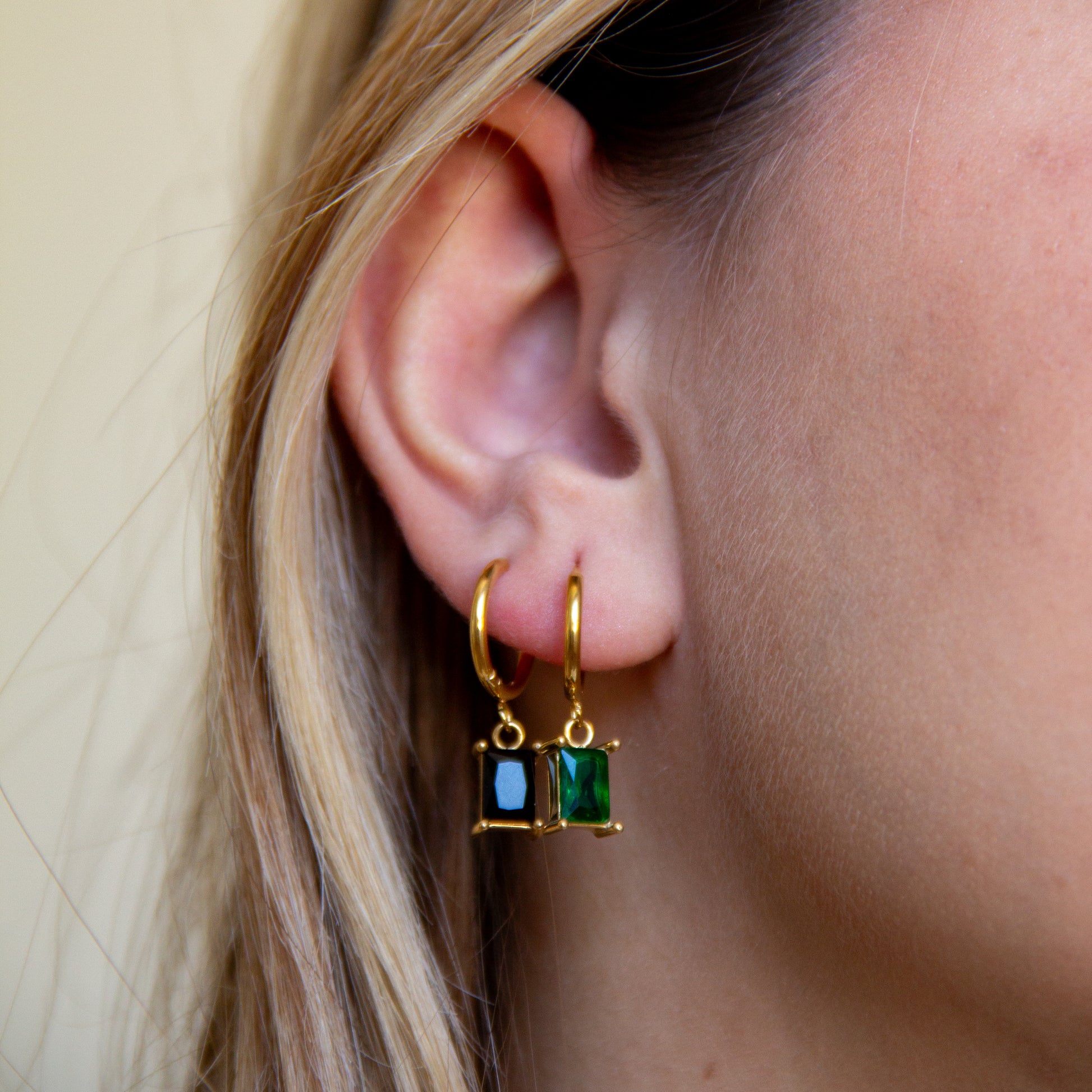 Pendientes Gran Pilar Verdes - (Acero Quirúrgico Waterproof) - Mimiló