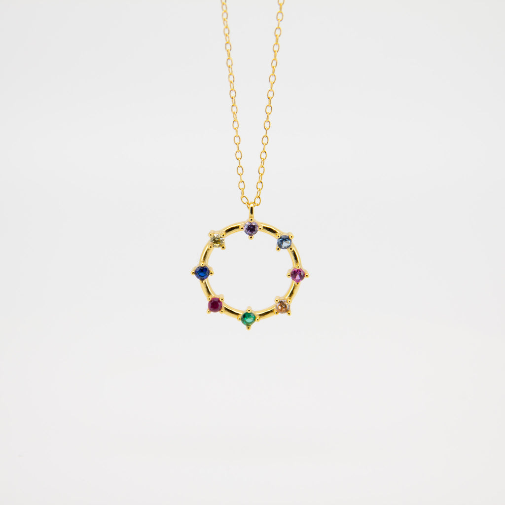 Collar Círculo Colores - (Plata de Ley 925) - Mimiló