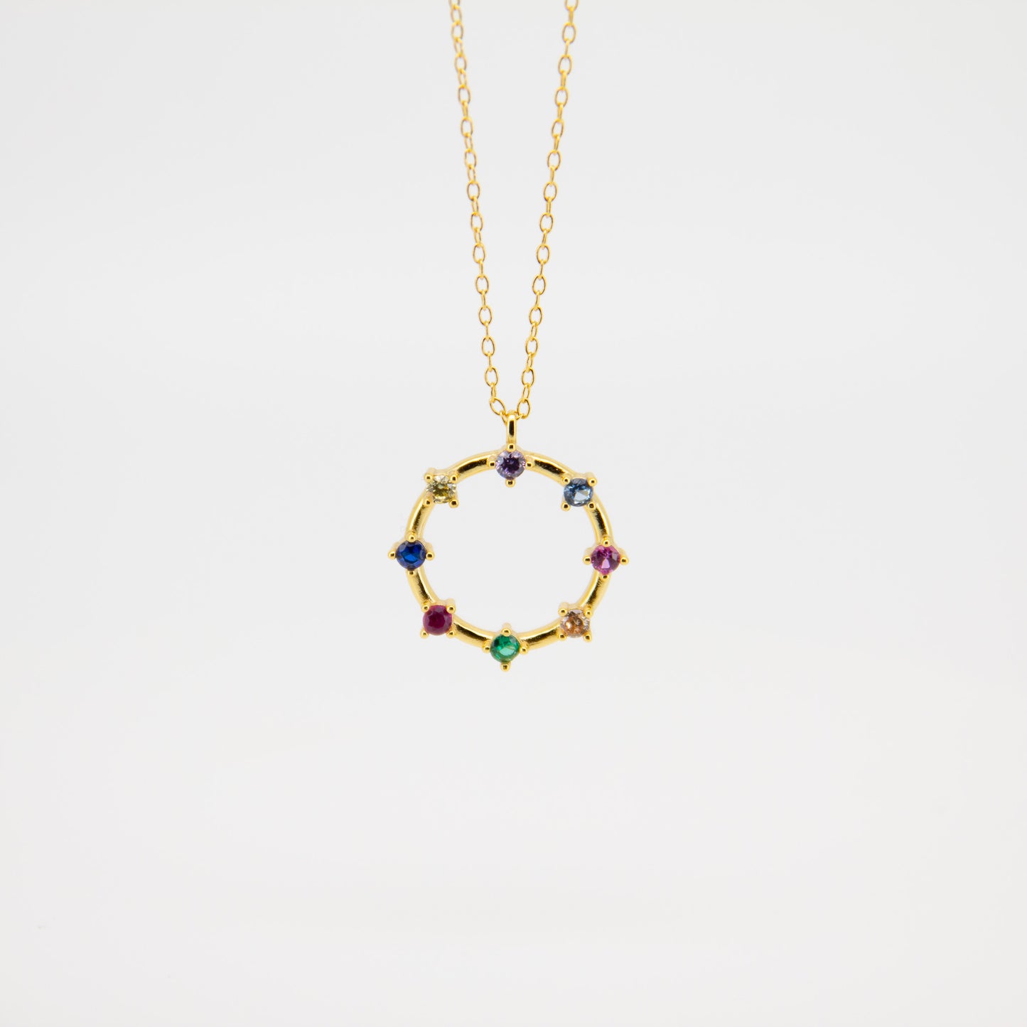 Collar Círculo Colores - (Plata de Ley 925) - Mimiló