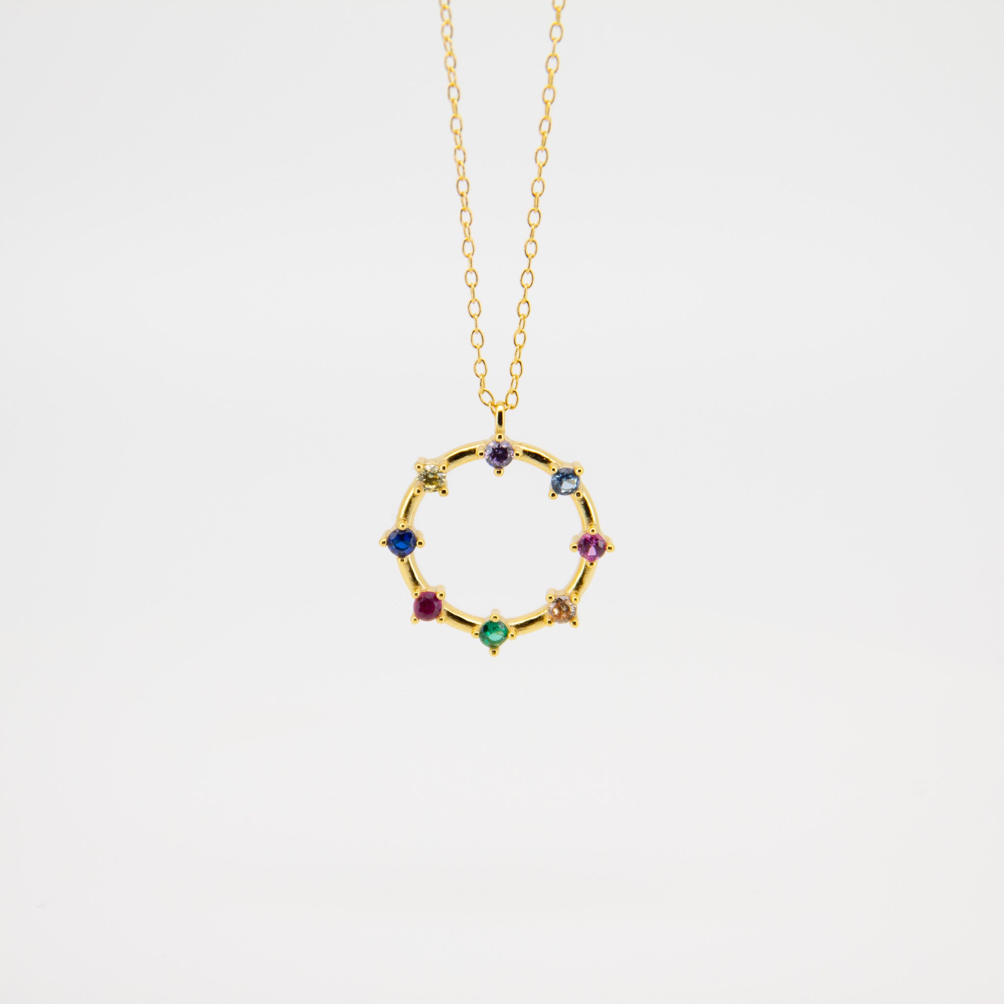 Collar Círculo Colores - (Plata de Ley 925) - Mimiló