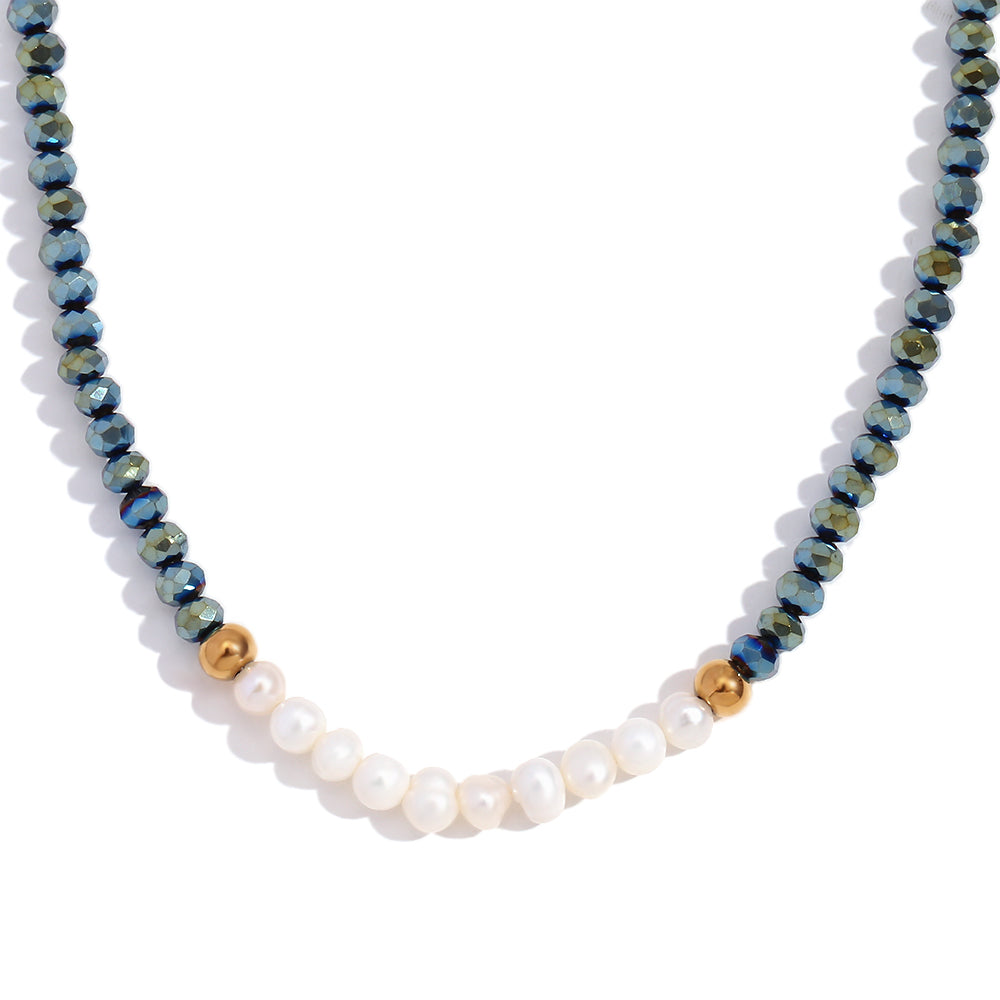 Collar Color-Perlas Verde - (Acero Quirúrgico Waterproof) - Mimiló