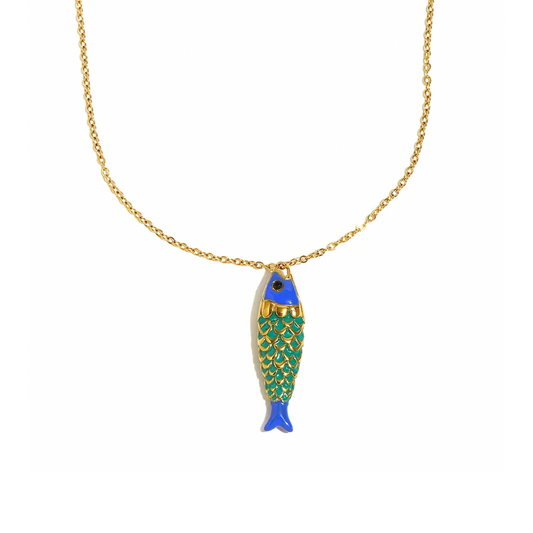 Collar Pez Azul - (Acero Quirúrgico Waterproof)