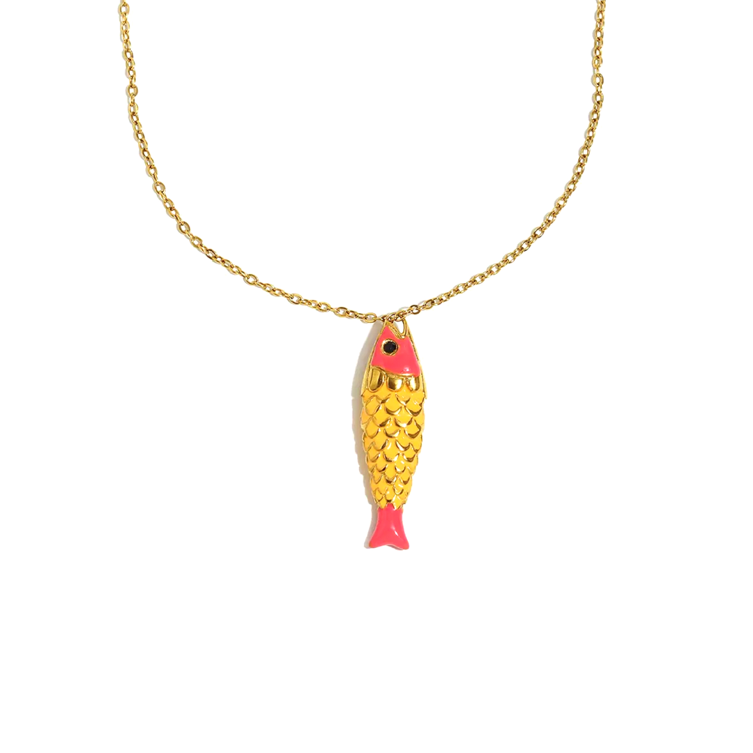 Collar Pez Naranja - (Acero Quirúrgico Waterproof)