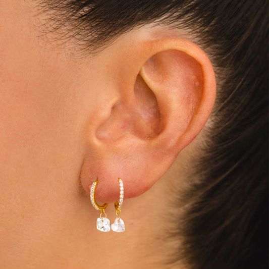 Aro Corazón Cristal - (Plata de Ley 925 Certificada)