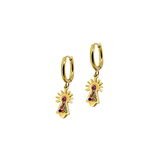 Pendientes Mini Virgen del Pilar Colores- (Acero Quirúrgico Waterproof)