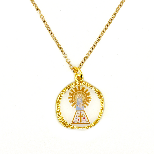 Collar Virgen Del Pilar Zaragoza - (Acero Quirúrgico Waterproof)