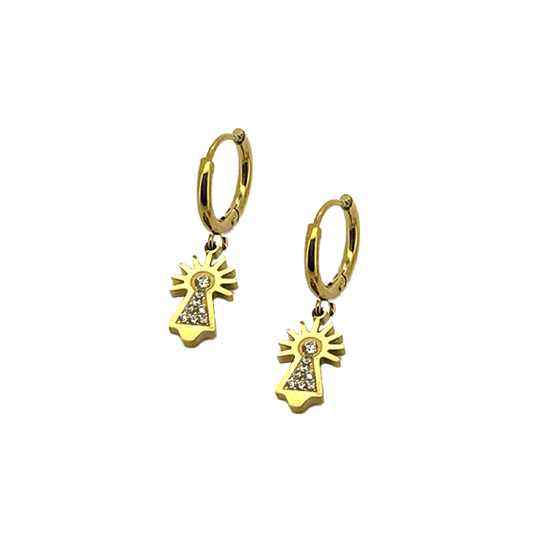 Pendientes Mini Virgen del Pilar Blancos- (Acero Quirúrgico Waterproof)