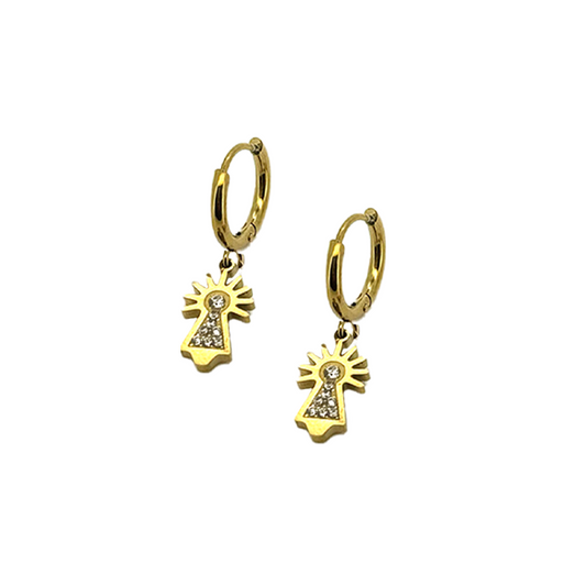 Pendientes Mini Virgen del Pilar Blancos- (Acero Quirúrgico Waterproof)