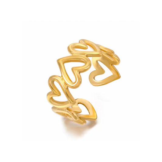 Anillo Corazones - (Acero Quirúrgico Waterproof)