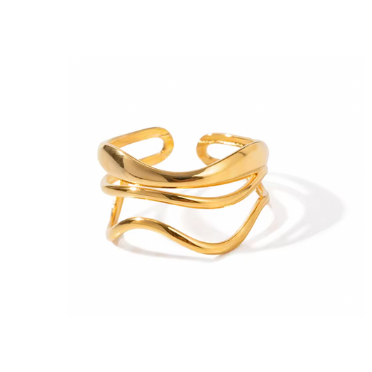 Anillo Ondas - (Acero Quirúrgico Waterproof)