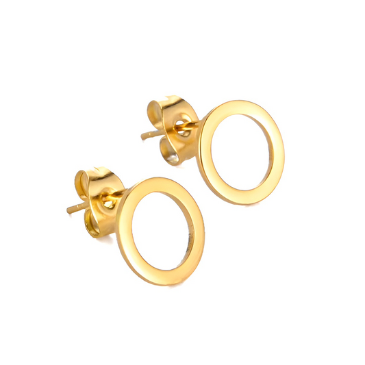 Pendientes Mini círculo Oro - (Plata de Ley 925) - Mimiló