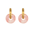 Pendientes Chimo Cuarzo Rosa - (Petra: Acero Quirúrgico Waterproof y Piedras) - Mimiló