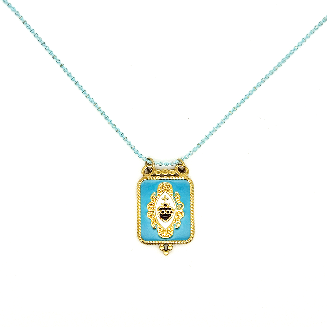 Collar Cuore Azul - (Acero Quirúrgico Waterproof)