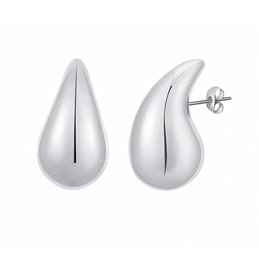 Pendientes Gotita Midi Plata - (Acero Quirúrgico Waterproof) - Mimiló