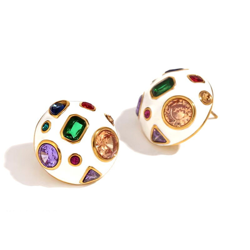 Pendientes Niza Blancos - (Acero Quirúrgico Waterproof) - Mimiló