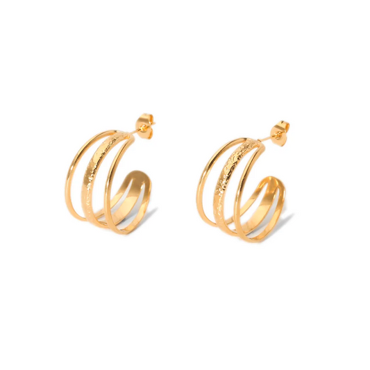 Pendientes Boston - (Acero Qurúrgico Waterproof)