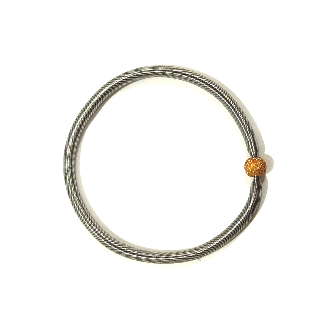 Pulsera Dominó Plata Diamantada Oro Rosa 6mm - Acero Quirúrgico